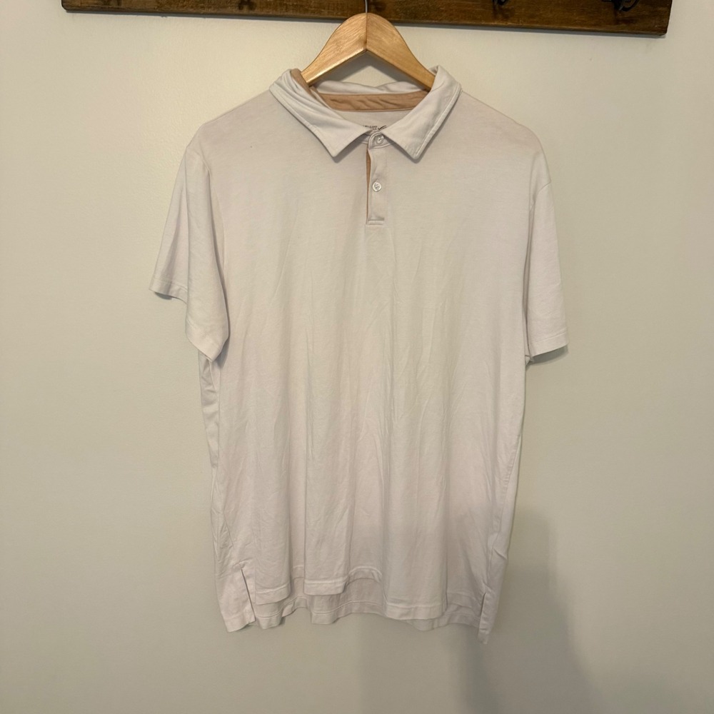 William Rast Mens XXL White Pima Cotton Modal Blend Short Sleeve Polo Shirt
